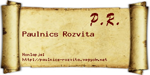 Paulnics Rozvita névjegykártya
